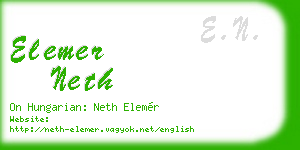 elemer neth business card